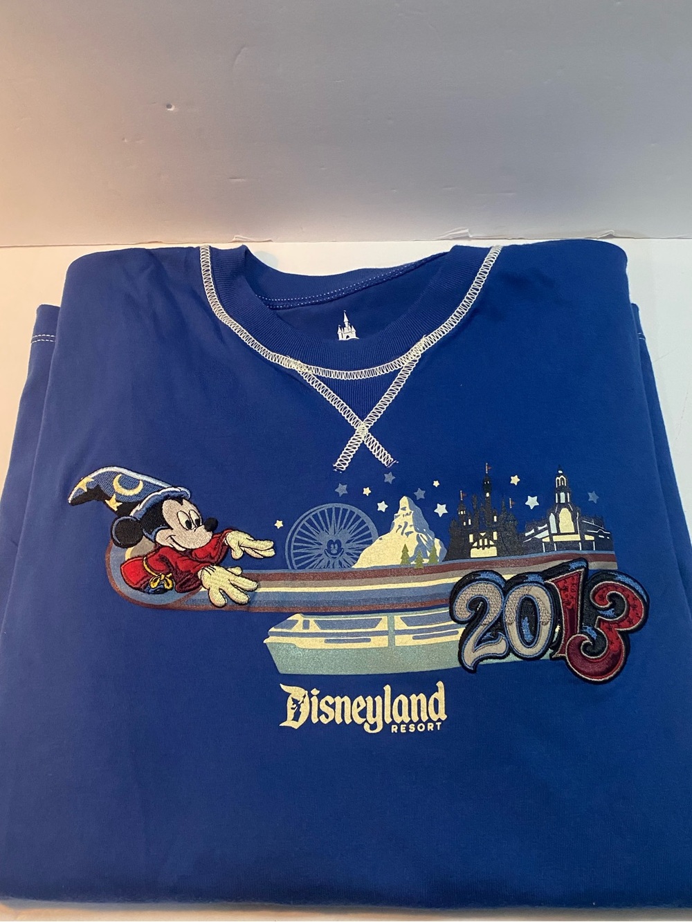 Disney Parks Walt Disney World 2013 Shirt Mens XL Blue Long Sleeve Mickey Magic